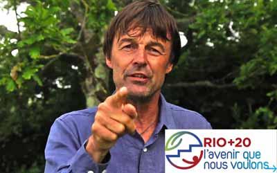 RIO +20 - le soutien de NICOLAS HULOT au cacique RAONI, qui milite pour sauver la forêt amazonienne